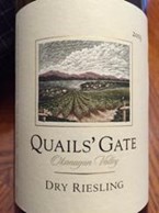 Quail's Gate Dry Reisling 2013